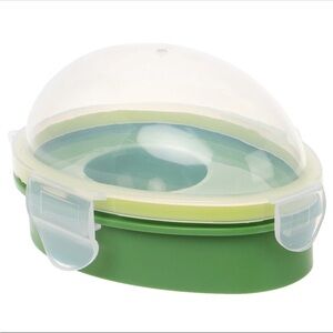 Avocado Storage Container Crisper Plastic Clip Green & Clear